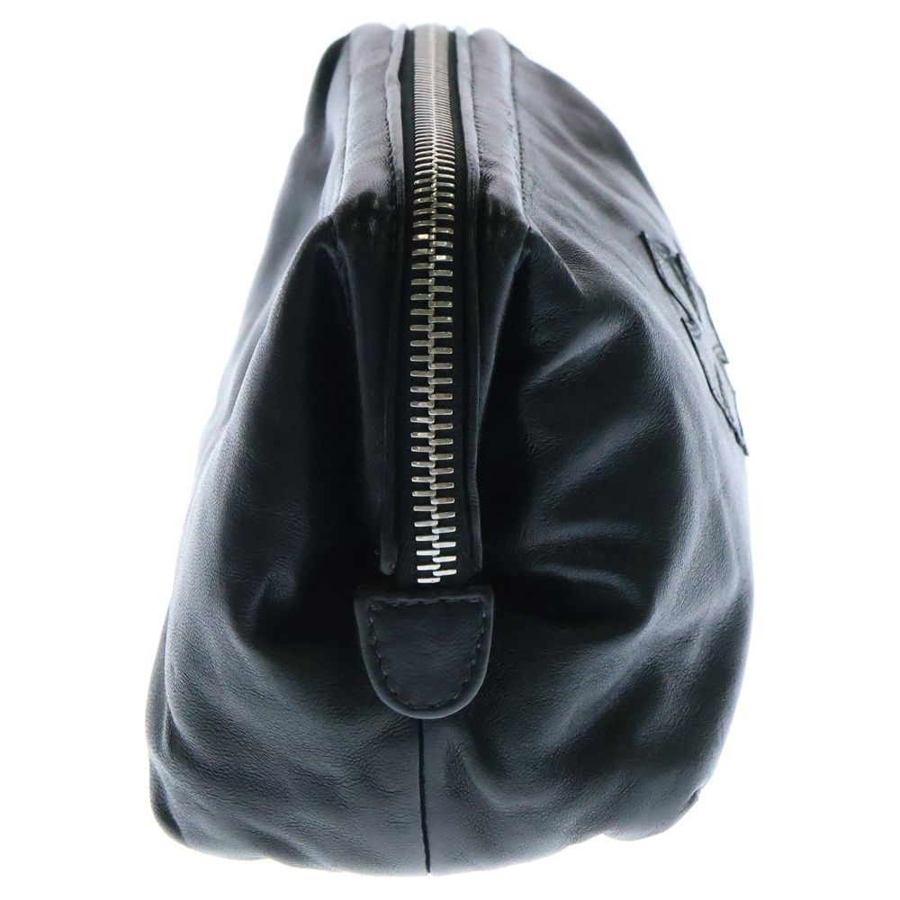 【鑑定済】クロムハーツ CHプラス レザーパッチ ダガージップ コスメ ポーチ CHROME HEARTS (クロムハーツ) COSMETIC POUCH CHプラスパッチ