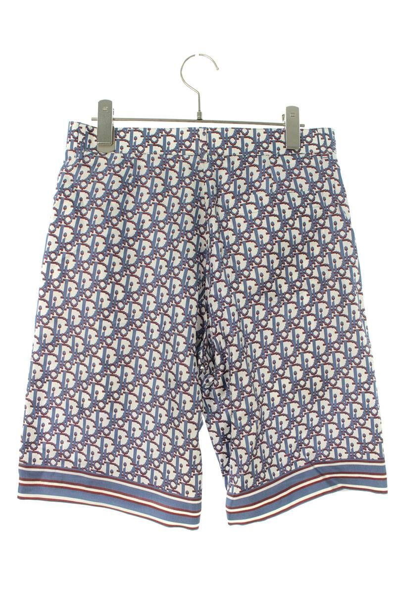 ディオール 20SS 013C121A4751 オブリーク総柄シルクハーフパンツ  