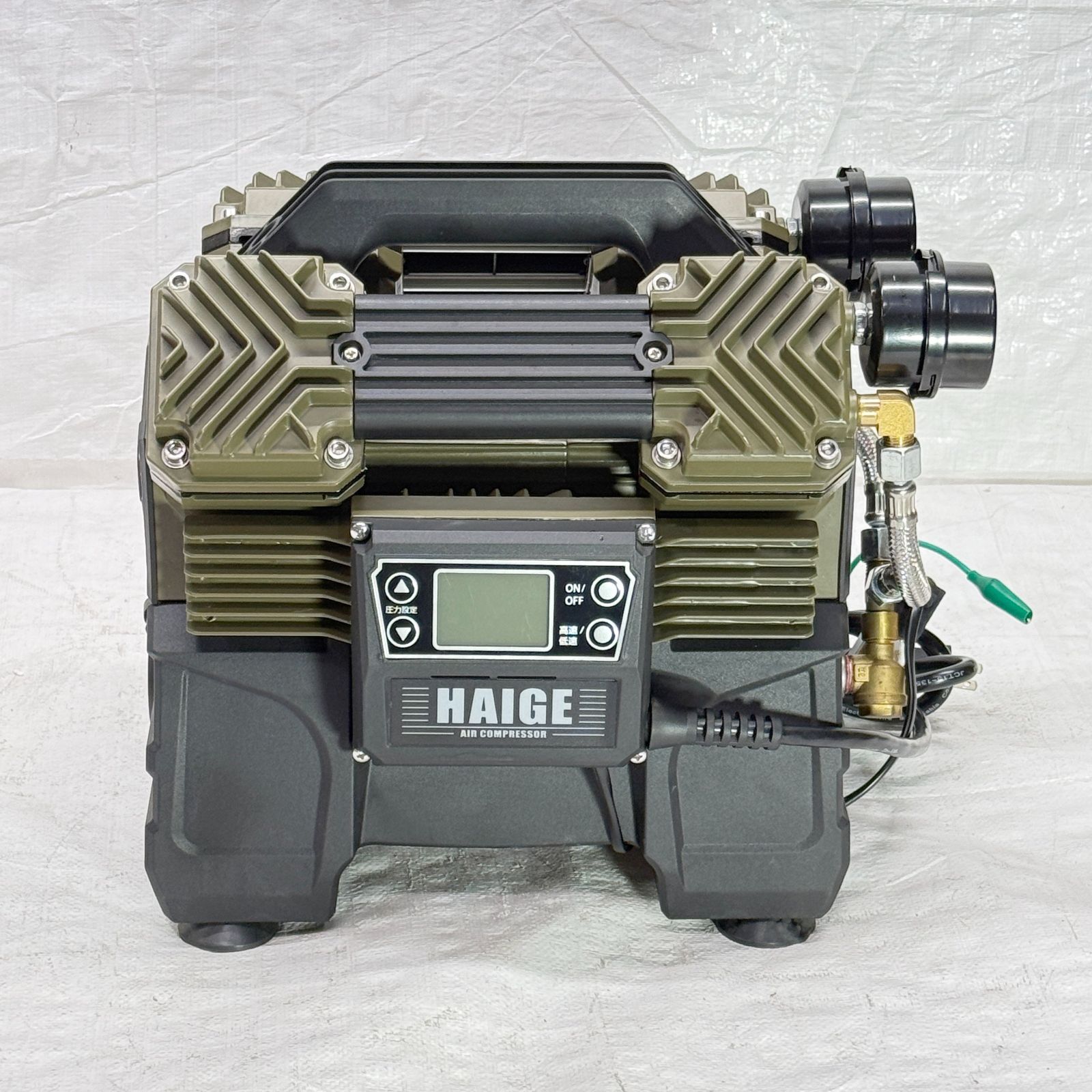 エアー コンプレッサー 100V 0.8Lタンク内蔵 オイルレス 最大圧力1.0MPa 静音 小型 軽量 HG-DC992 1137-2