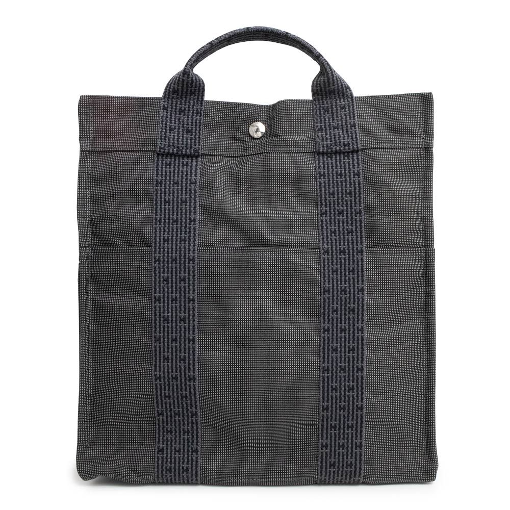 エルメス エールライン アド MM リュック デイパック バックパック キャンバス グレー シルバー金具 HERMES