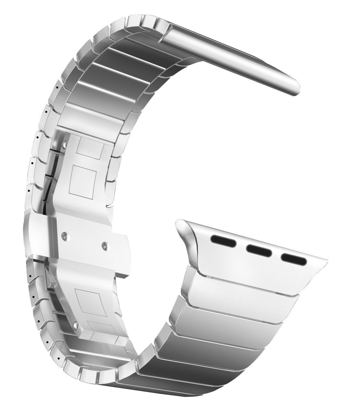 Watch Series 10/9/Ultra MaKTechステンレススチール金属のリンクブレスレットバンドに対応しますと互換性があるApple 2/SE/8/7[2024] (46mm/45mm/44/49mmシルバー)