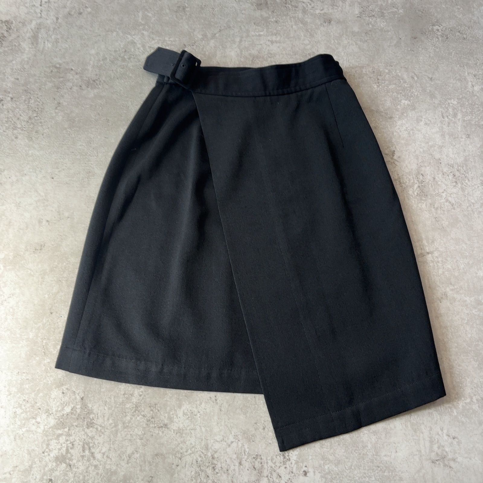 COMME des GARCONS コムデギャルソン 90s ウール スカート ブラック Mサイズ ギャルソン レディース モード アーカイブアシンメトリー アシメ ラップスカート 巻きスカート