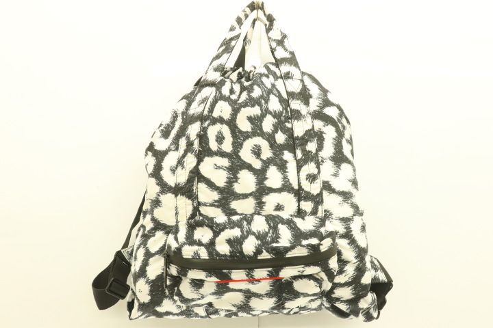 adidas メンズリュック バックパック -- Gym Sack adidas by Stella McCartney -- 黒 ブラック 白 ホワイト 総柄