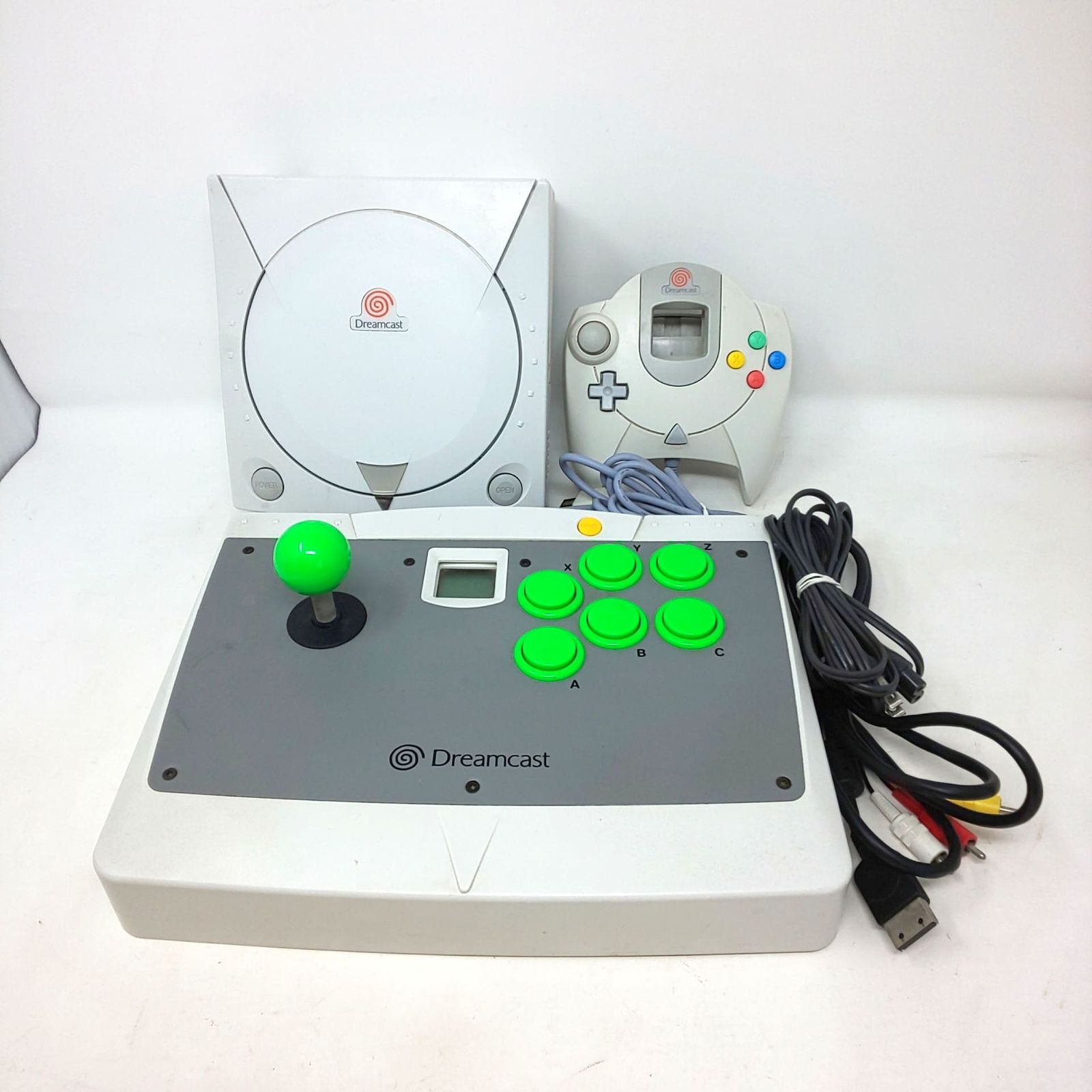 1257 Dreamcast ドリームキャスト 本体 コントローラー アーケードスティック セット HKT-3000 HKT-7300 HKT-7700 DC ドリキャス SEGA 通電 済み