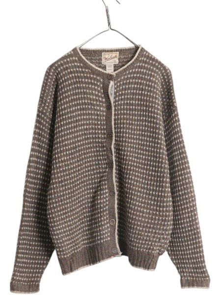 90s ウールリッチ バーズアイ ウール ニット カーディガン レディース L 90年代 オールド Woolrich アウトドア セーター 前開き 総柄 丸首 お得なクーポン配布中!】 90s ウールリッチ バーズアイ ウール ニット