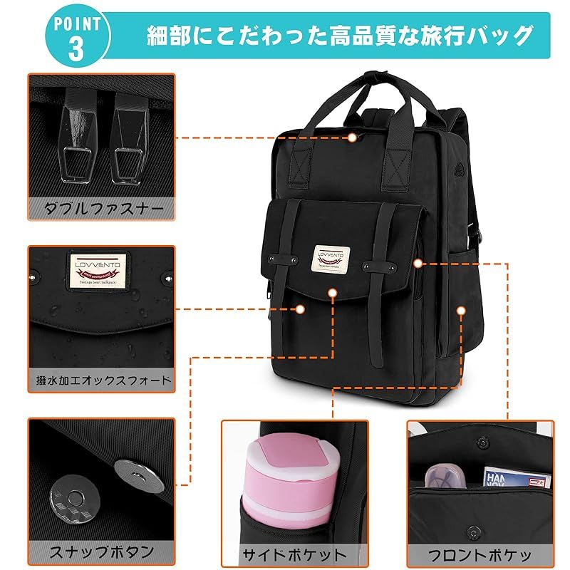 [lovvento] リュック レディース 大容量 可愛い マカロン色 オーバー