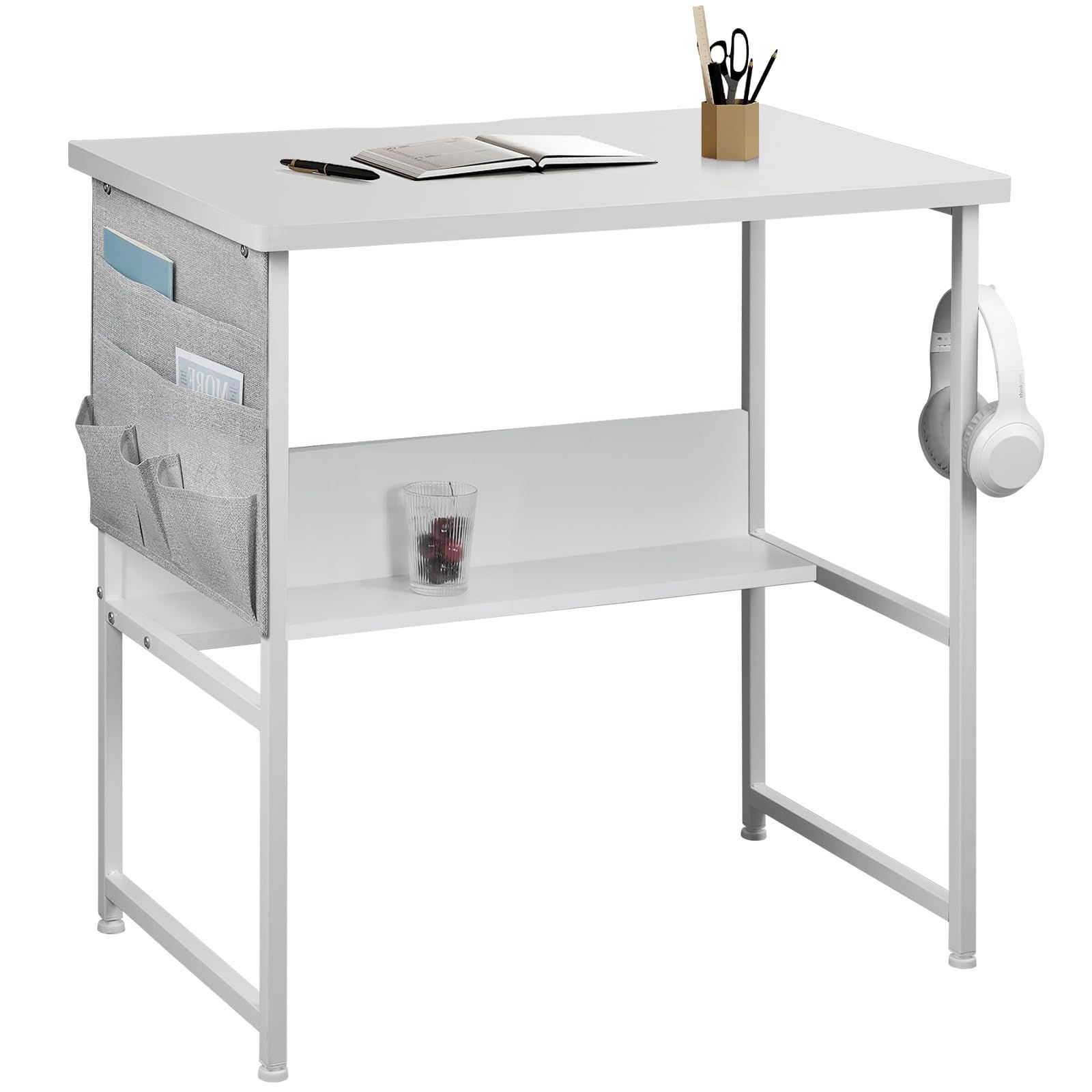 学習机　 事務デスク　収納力あり 数量限定】勉強机 収納袋付き 下棚付き 幅60cm×奥行45cm 学習