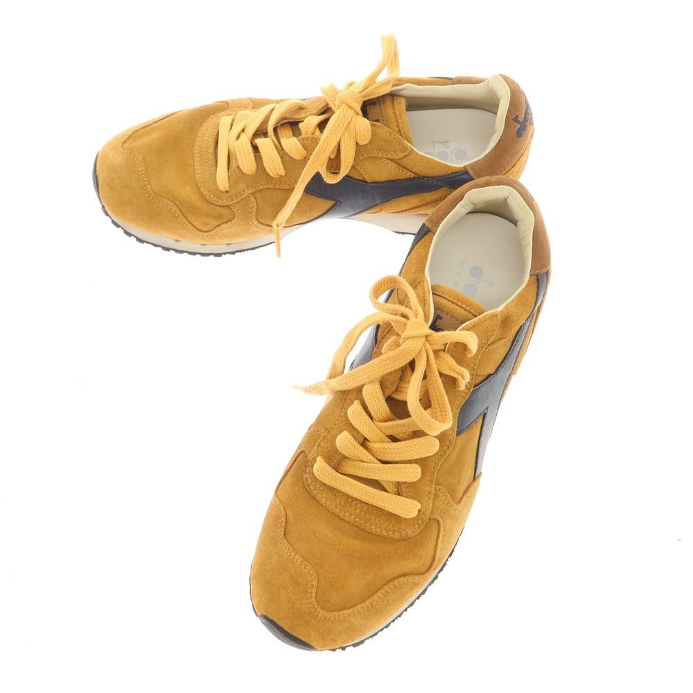 【中古】【未使用】ディアドラ Diadora HERITAGE TRIDENT S.SW スエード スニーカー イエローオレンジ xネイビー【サイズ27.5】【メンズ】
