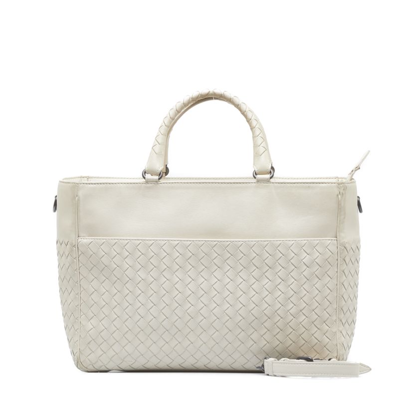 BOTTEGAVENETA  ハンドバッグ イントレチャート ホワイト レザー