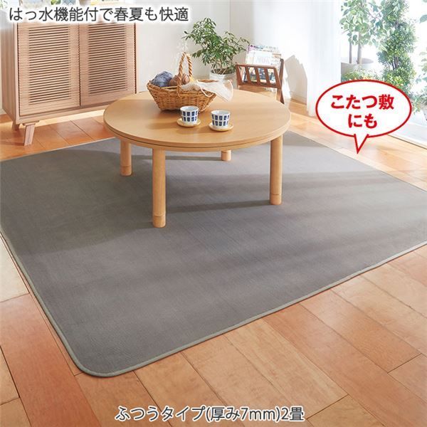 撥水 ラグマット/絨毯 【ふっくらタイプ 4畳 約180×280cm グレージュ