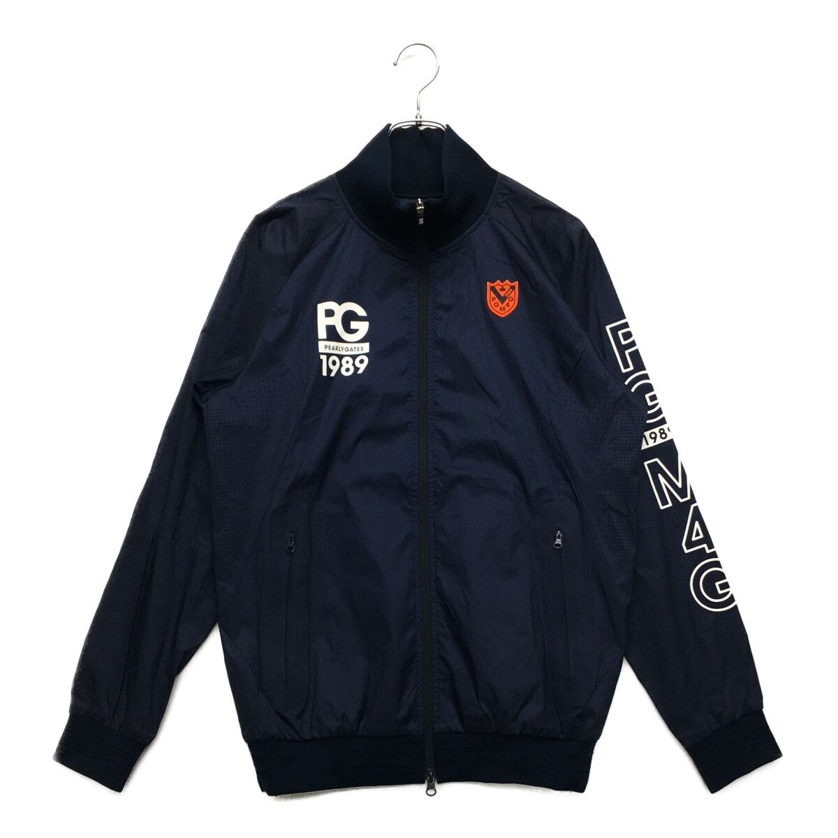 中古 メンズ パーリーゲイツ PEARLY GATES ウィンドブレーカー 5(L) 紺 長袖ダブルジップ  総柄