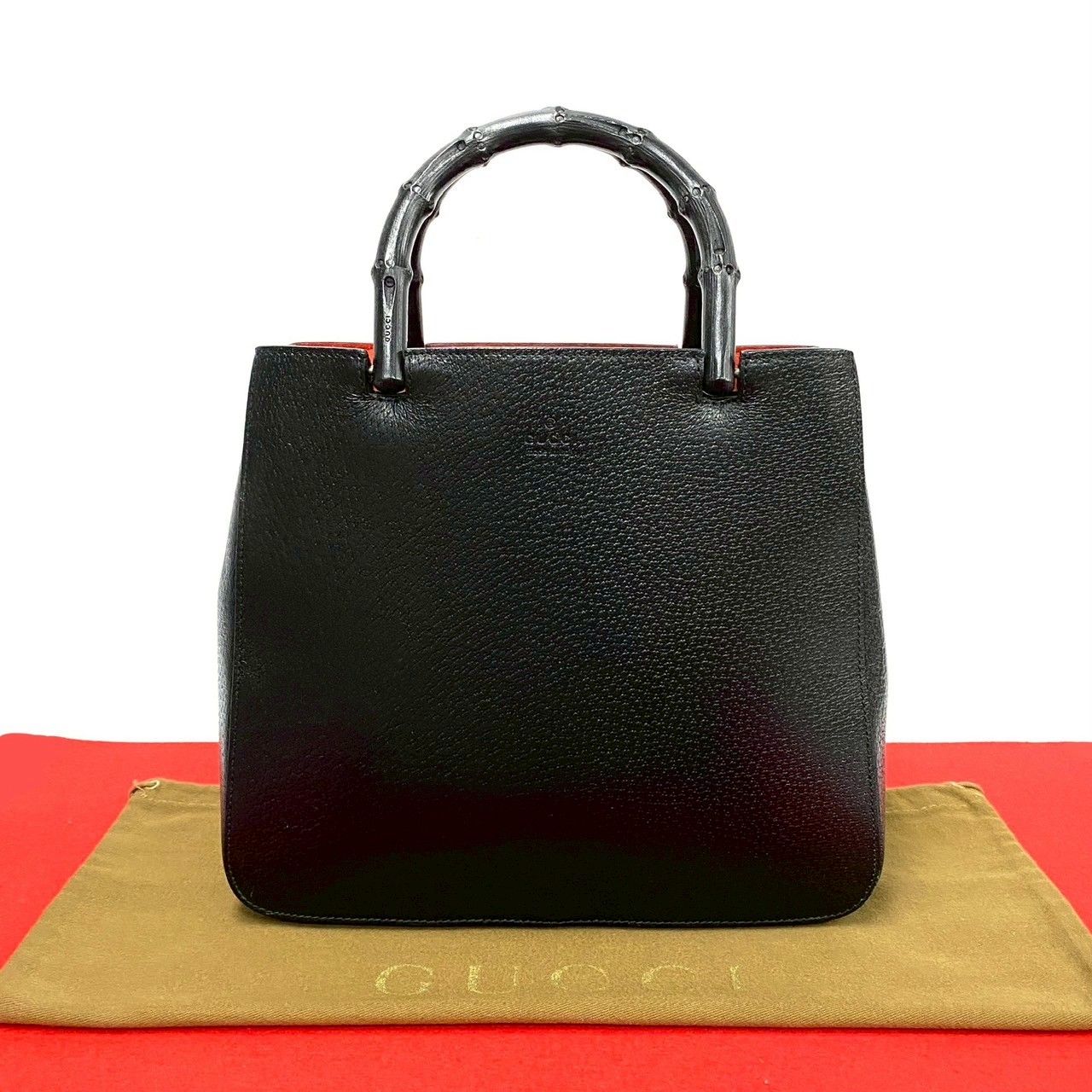 極 美品 希少品 GUCCI グッチ バンブー ロゴ エンボス 刻印 レザー 本