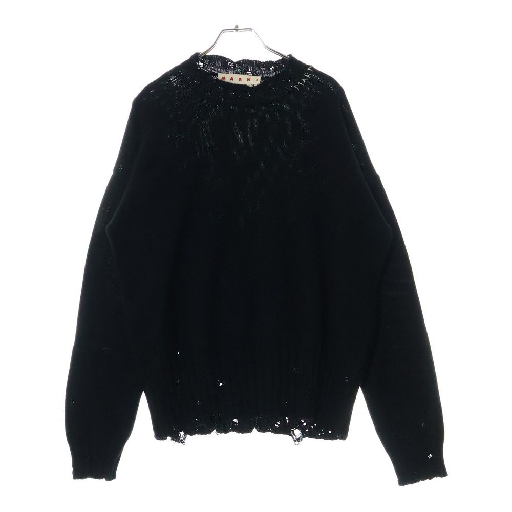 MARNI マルニ ダメージコットンニットフーディ ブラック MARNI (マルニ) ダメージコットンニット (GCMG0210A0UFC652)