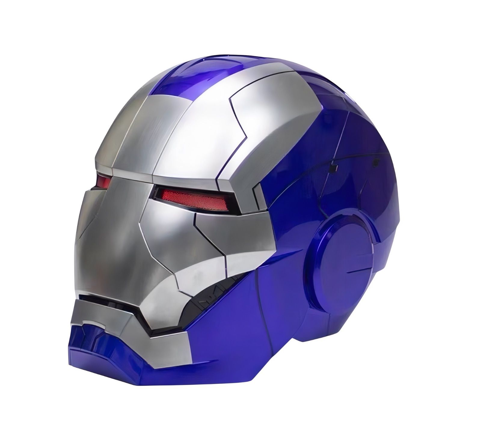 アイアンマン リアルマスク ブルーメタリック メット 等身大 マーベル トニー スターク LED発光 自動作動 コスプレ 仮装 インテリア ironman