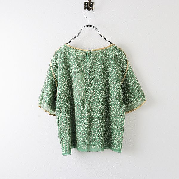 mina perhonen ミナペルホネン シルクブラウス グリーン 36