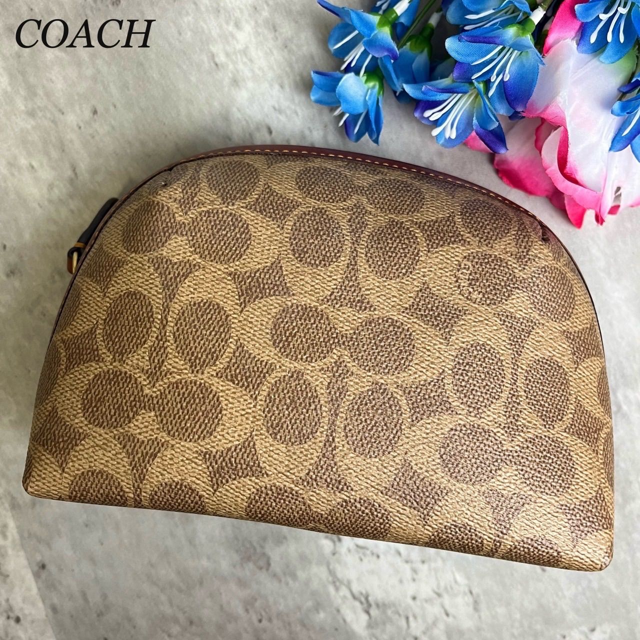 ✨良品✨ COACH コーチ 化粧ポーチ バニティバッグ シグネチャー 総柄