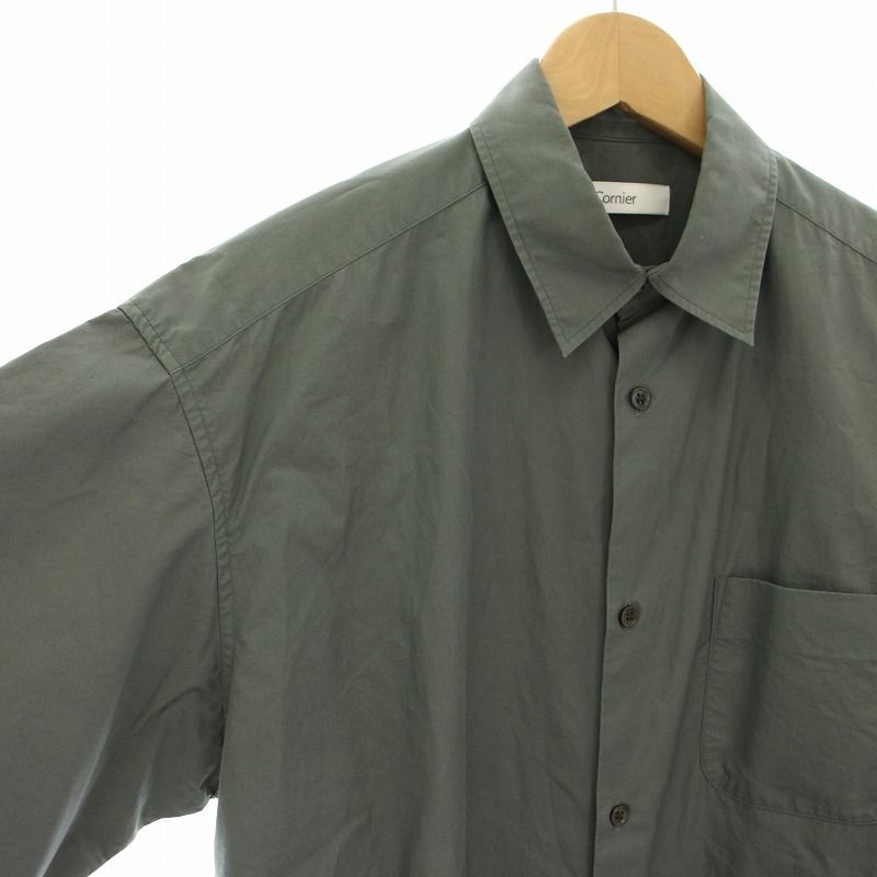 Cornierフィンクスコットンシャツ 半袖　Mサイズ FINX COTTON SHIRTS HALF SLEEVE｜SAXE BLUE – Cornier