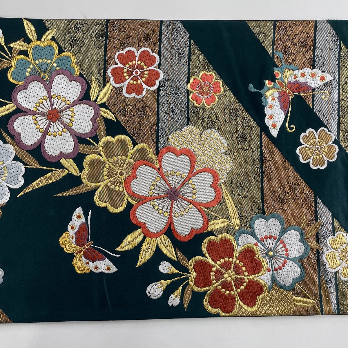 502my109◆鈴乃屋 透かし織 全通袋帯 3シーズン◆美品 502my109◇鈴乃屋 透かし織 全通袋帯 3シーズン◇美品