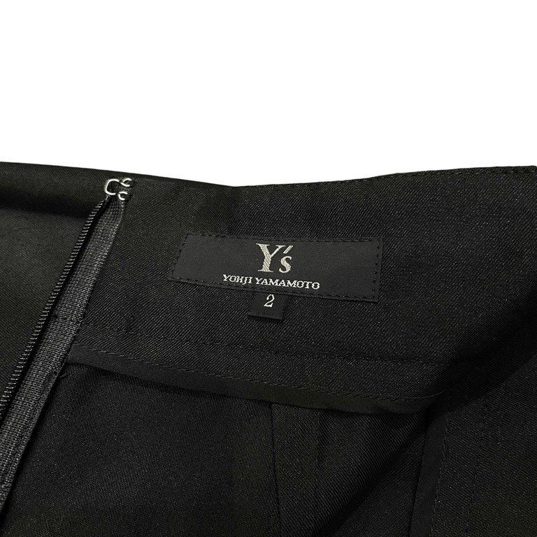 Y's ウールポリエステルギャバジンスリットロングタイトスカート パンツ Yohji Yamamoto Femme ヨウジヤマモト レディース