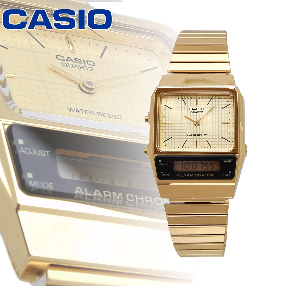 時計 CASIO 腕時計 カシオ スタンダード 時計 ウォッチ チープカシオ チプカシ アナログ デジタル レトロ メンズ レディース AQ-800EG-9A 並行輸入品