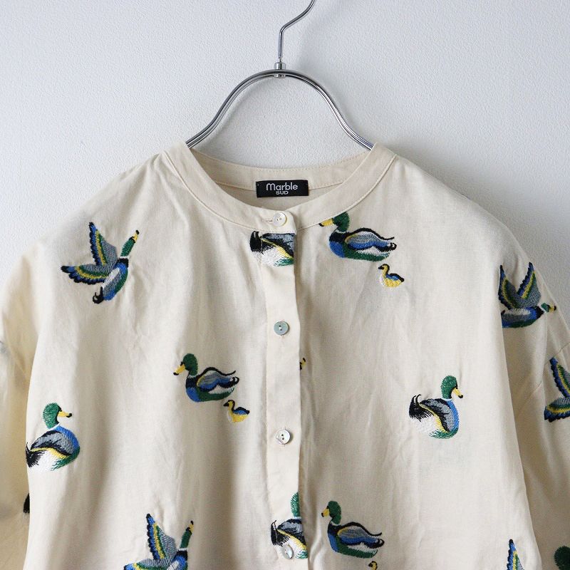 美品 2022SS マーブルシュッド marble sud EMB Duck ロクブシャツ 