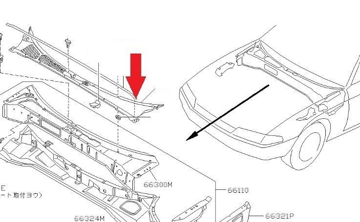 日産 R32 BNR32 HCR32 スカイライン カウルトップ カバー 検索 純正 ボンネット パーツ エンジン RB20DET ベンチレーター レストア JN14