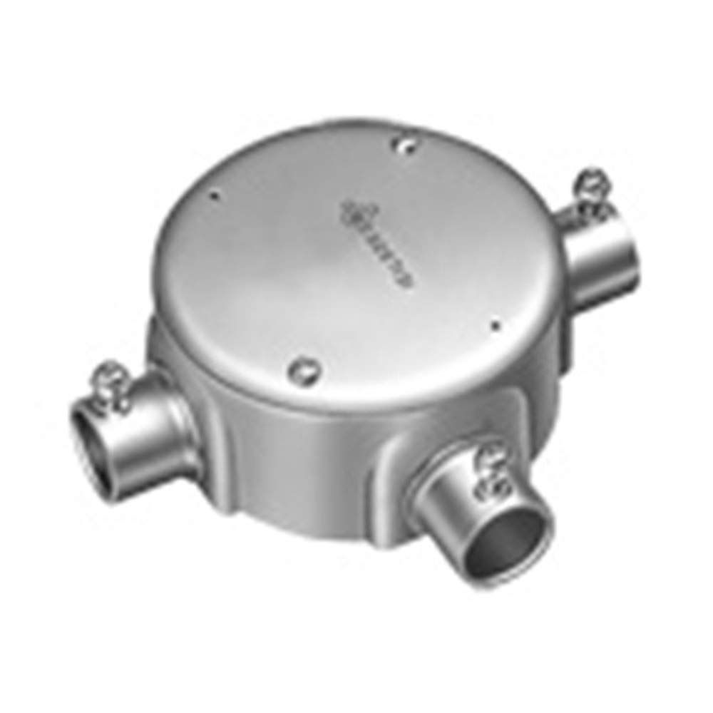 ねじなし丸型露出ボックス 3方出 鋼板製 15個入 DS67251K-15