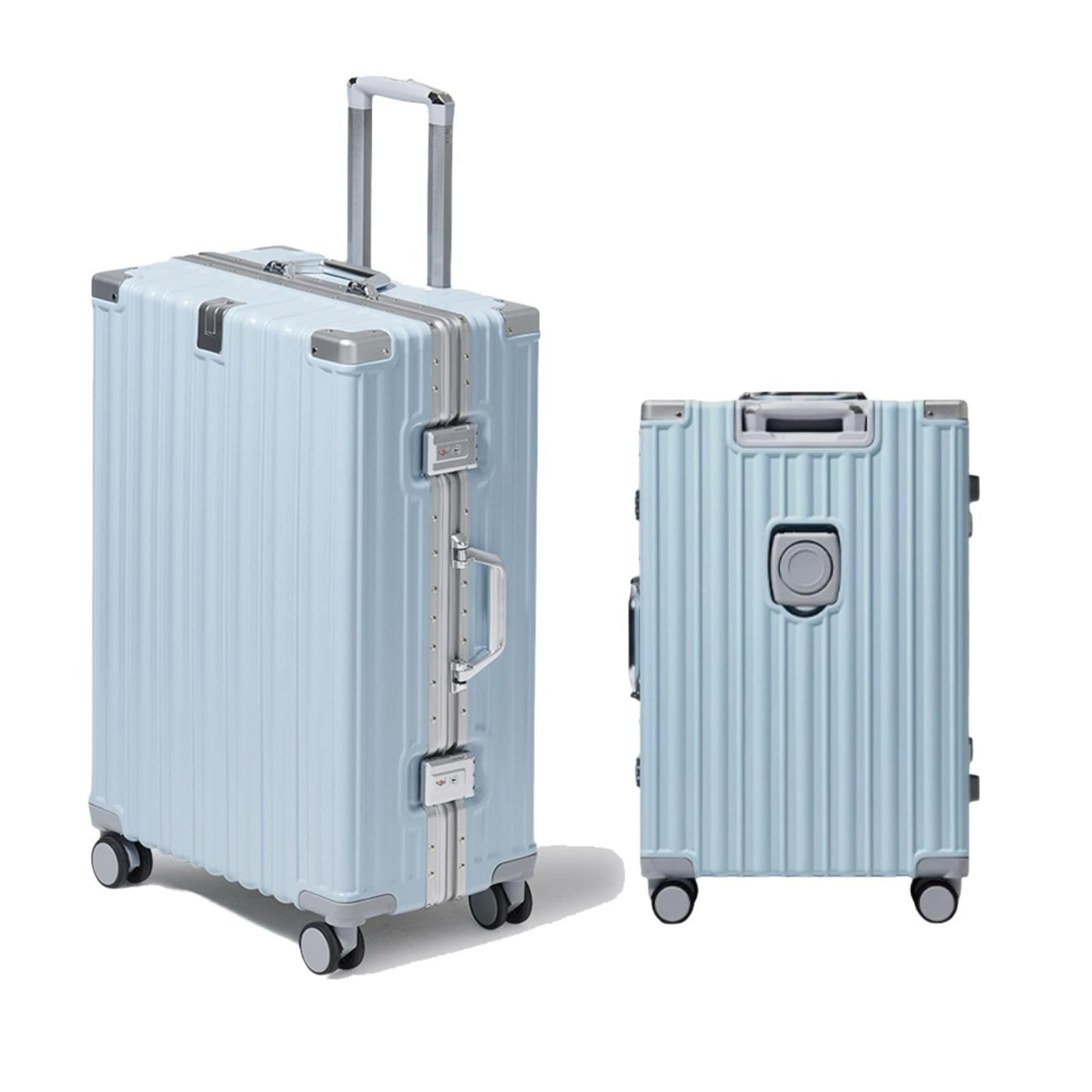 静音ダブルキャスター 耐衝撃 キャリーバッグ 隠しフック機能 機内持ち込み TSA 大容量 ロック 大型 カップホルダー付き 軽量アルミフレームタイプ 旅行 3泊4日 ビジネス Mサイズ 出張 キャリーケース 人气 スーツケース ブルー Spyplan 5