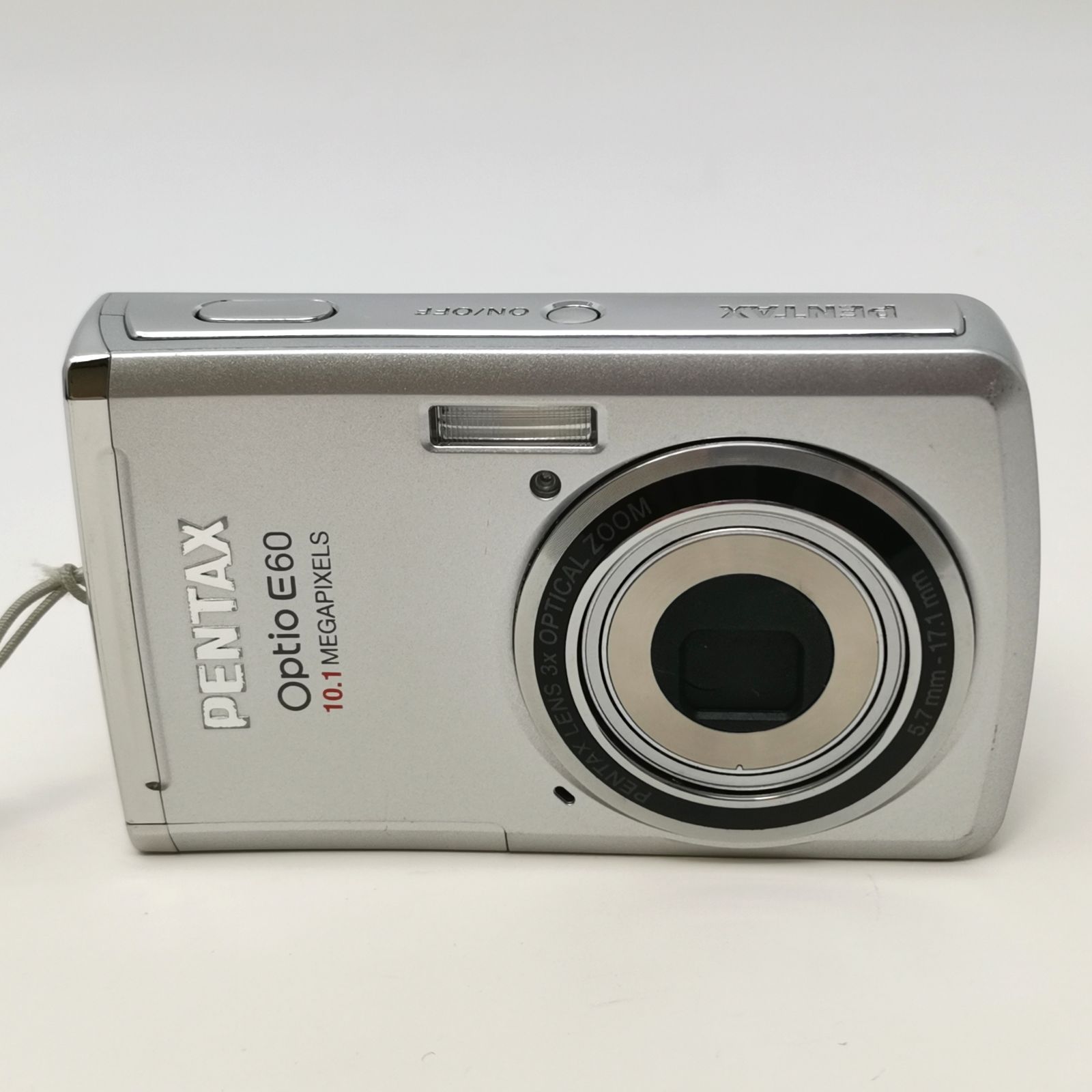 【美品・動作確認済】PENTAX Optio E60 シルバー　コンデジ PENTAX optio E60 シルバー 電池式 デジタルカメラ ジャンク