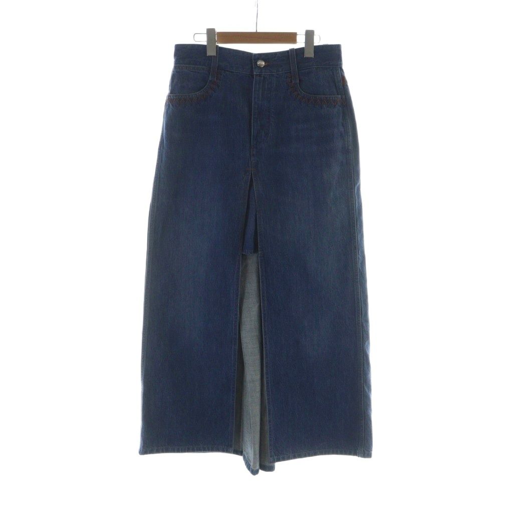 クロエ CHLOE ドッキング デニムスカート ロング ロゴ