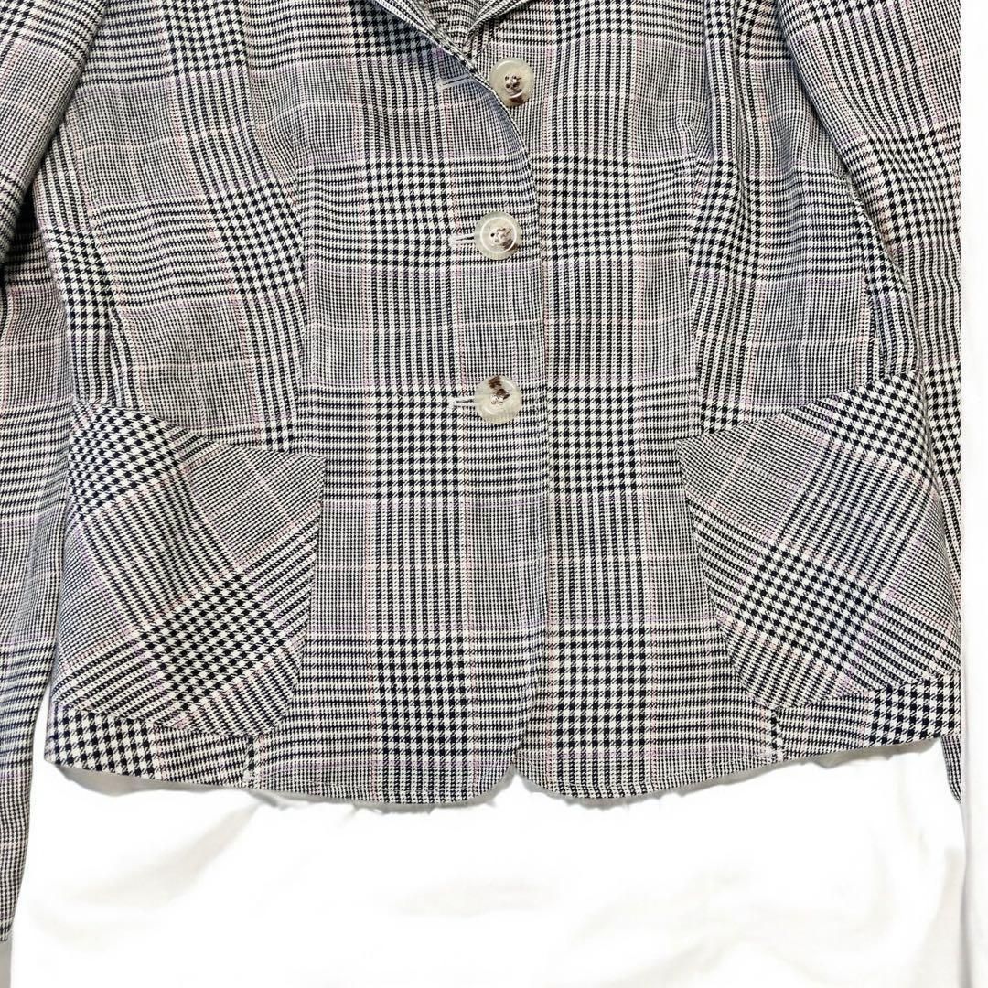 ジョルジオ アルマーニ リネン グレンチェック テーラードジャケット