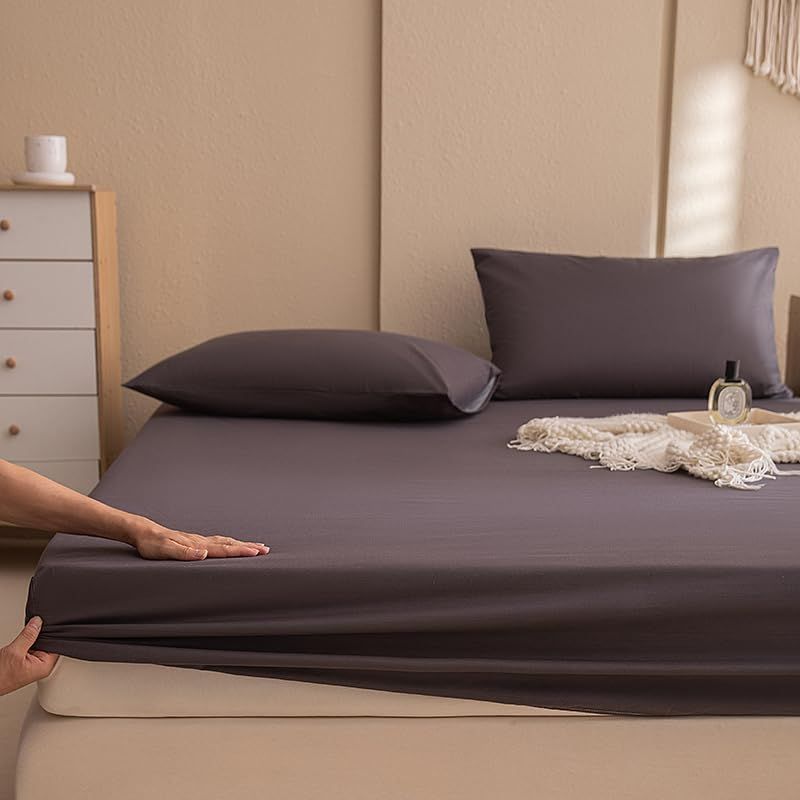 セミダブル:120*200+30cm_ダークカレー Lixiin ボックスシーツ セミダブル 120*200cm 防水シーツ 綿100% 超吸水u0026超速乾 TPU内層 五面防水 四隅ゴム付 毛玉なし 着脱簡単 洗える 速乾清潔 抗菌 防臭 防ダニ 子供 保育園