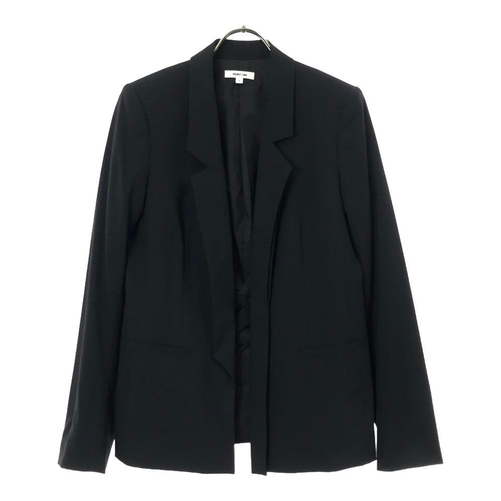 HELMUT LANG - ヘルムートラング 日本製 ウール ボタンレス テーラードジャケット 4 ブラック HELMUT LANG レディース ヘルムートラング 日本製 ウール ボタンレス テーラードジャケット 4