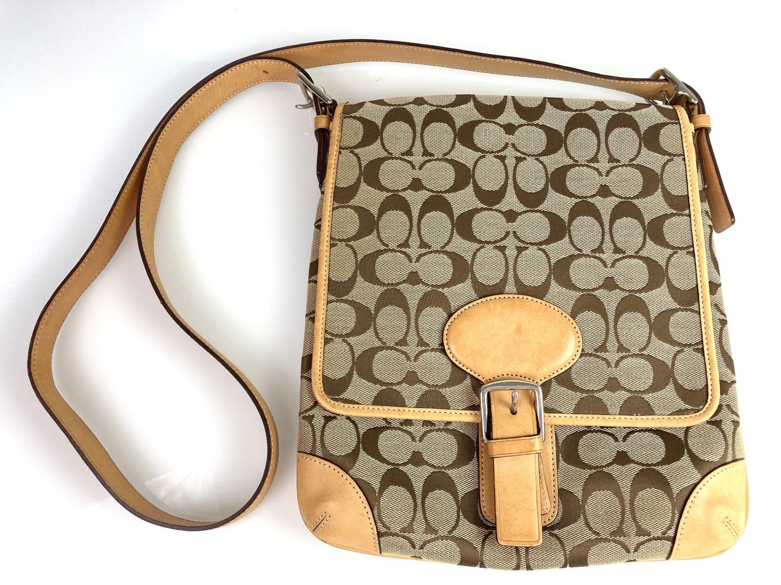 コーチ COACH シグネチャー ショルダーバッグ 斜め掛け レザー