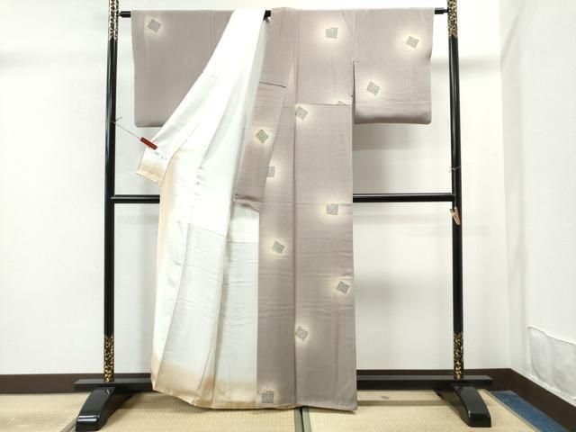 平和屋着物○上質な小紋 源氏香 蛍暈し 金彩 鬼しぼ縮緬 正絹 逸品