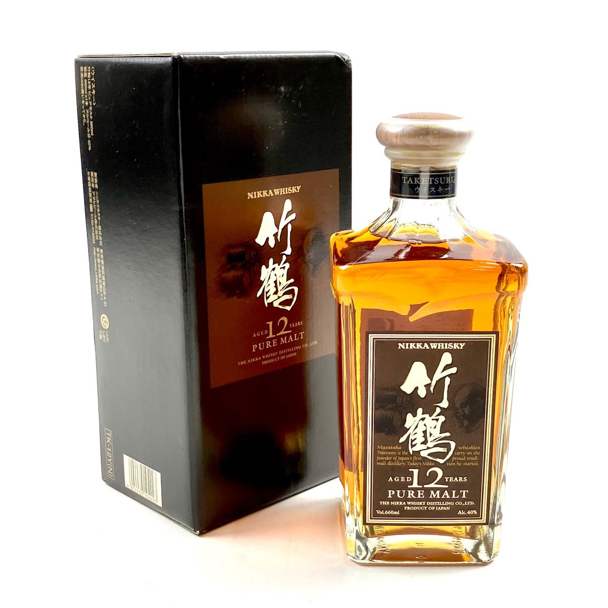 お届け ニッカ NIKKA 竹鶴 12年 ピュアモルト 角瓶 茶ラベル 660ml 国産ウイスキー 古酒