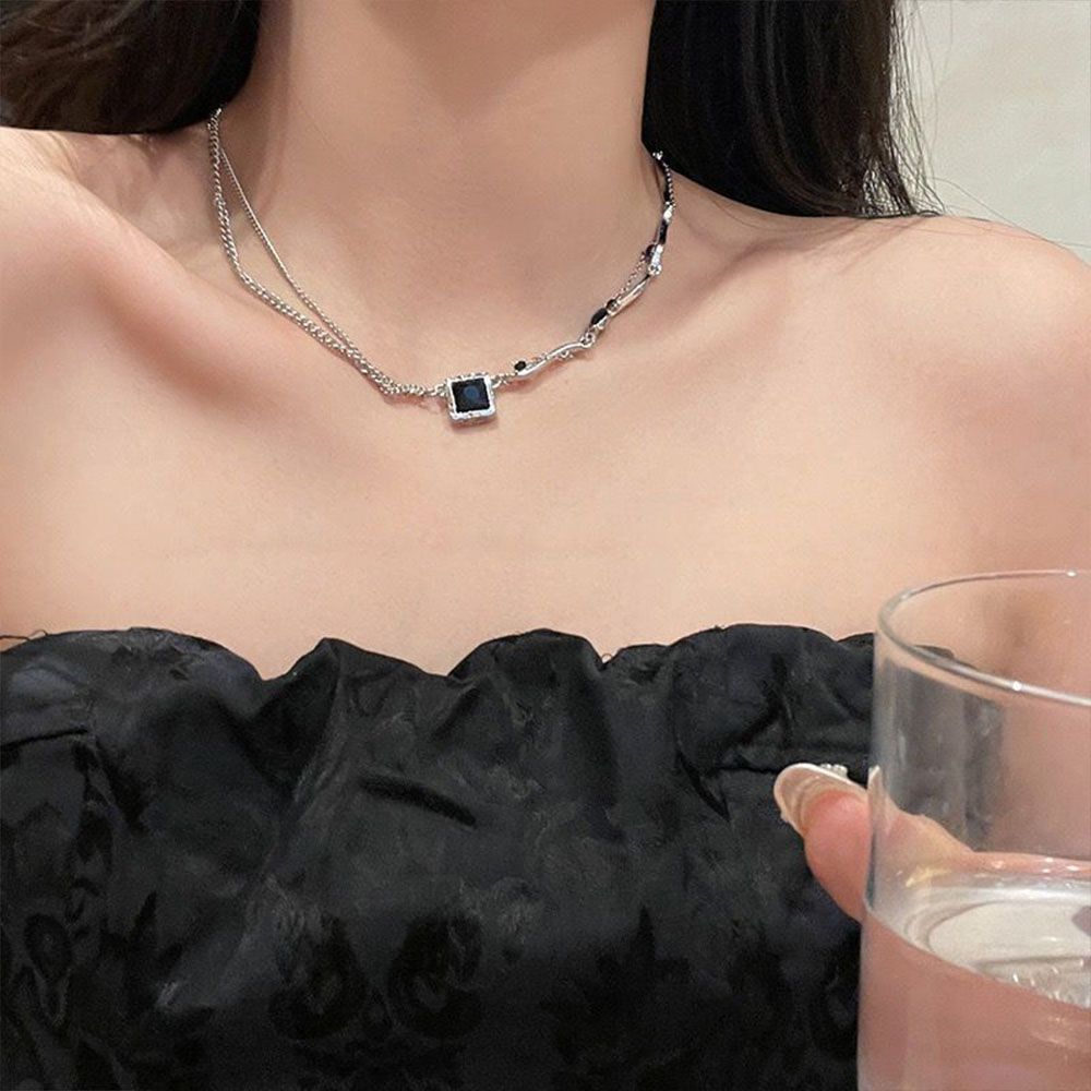ネックレス　A-Style　二重　豪華　アクセサリー　首飾り　カット チョーカー ショートネックレス レディース ハート チャーム 二