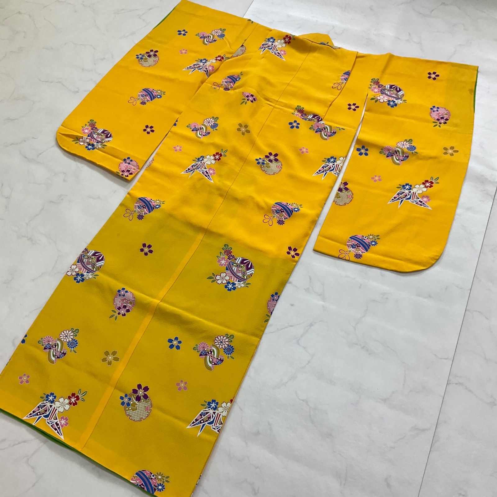 ◇kimono+one◇7歳くらい用◇子供着物◇上質な丹後ちりめん