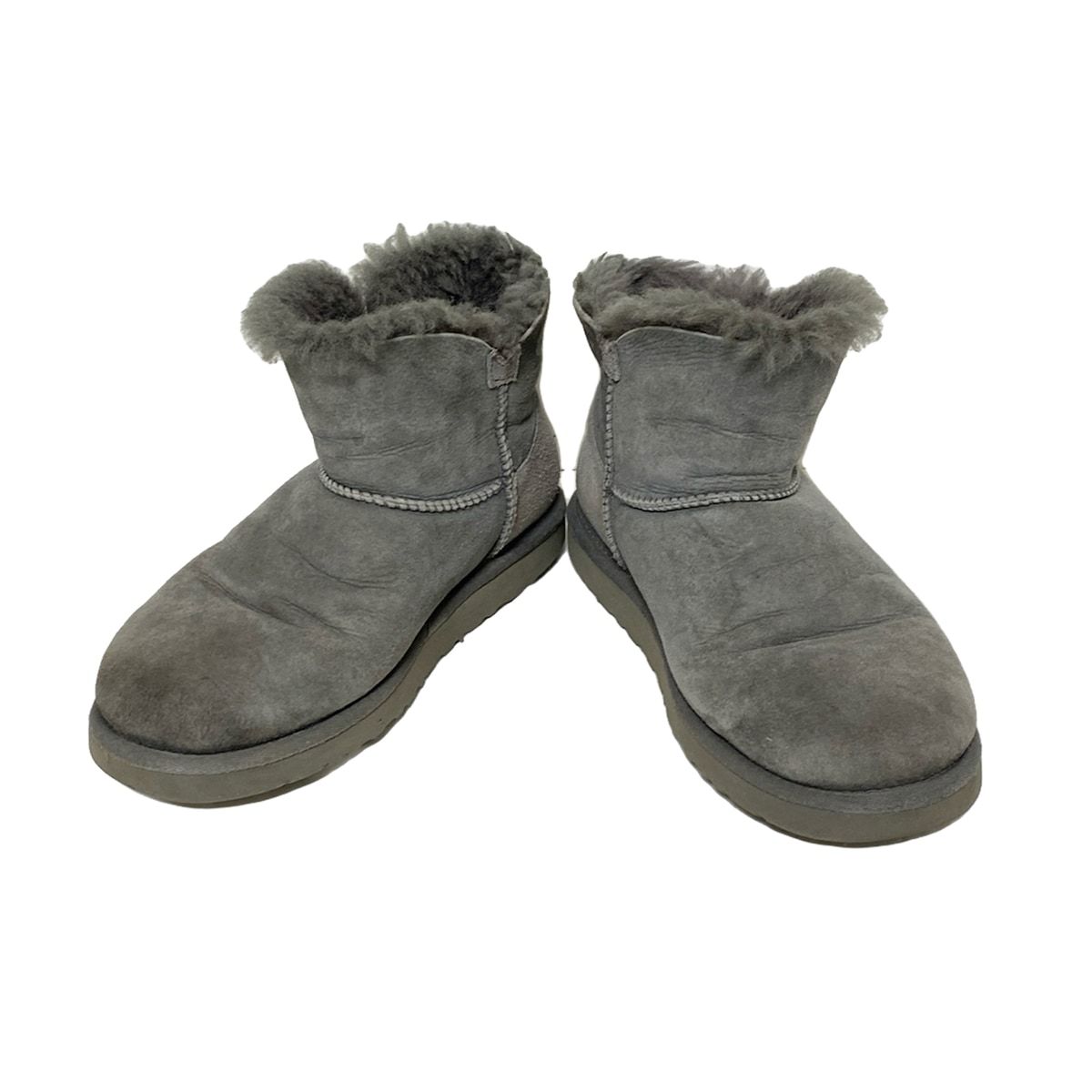 新品　UGG ショートブーツ グレー　ボタン UGG(アグ) ショートブーツ 25 レディース ミニベイリーボタン