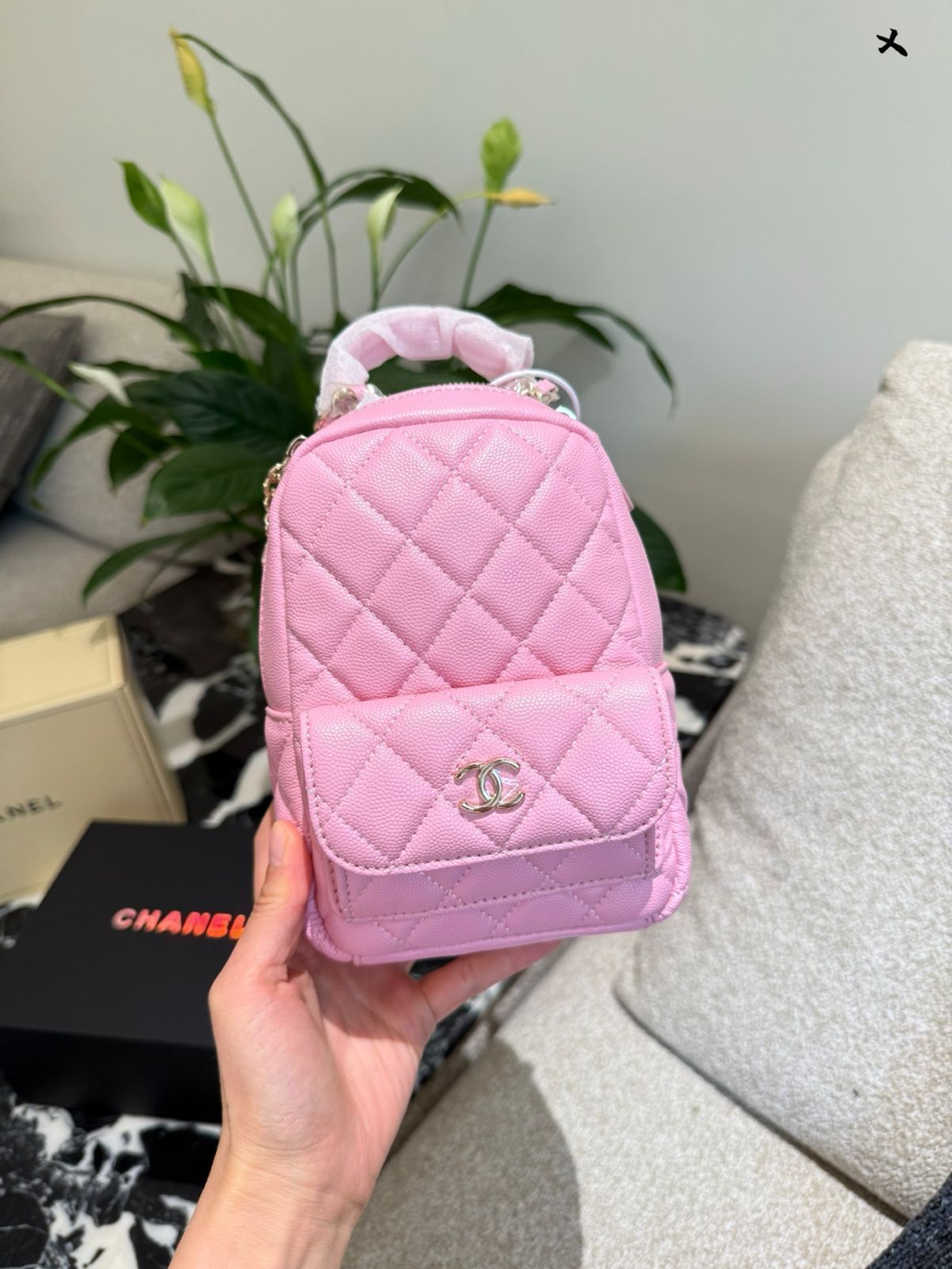 シャネル 24P ミニバックパック ライトグレー シャネル 24P ミニバックパック ライトグレー (CHANEL/バック