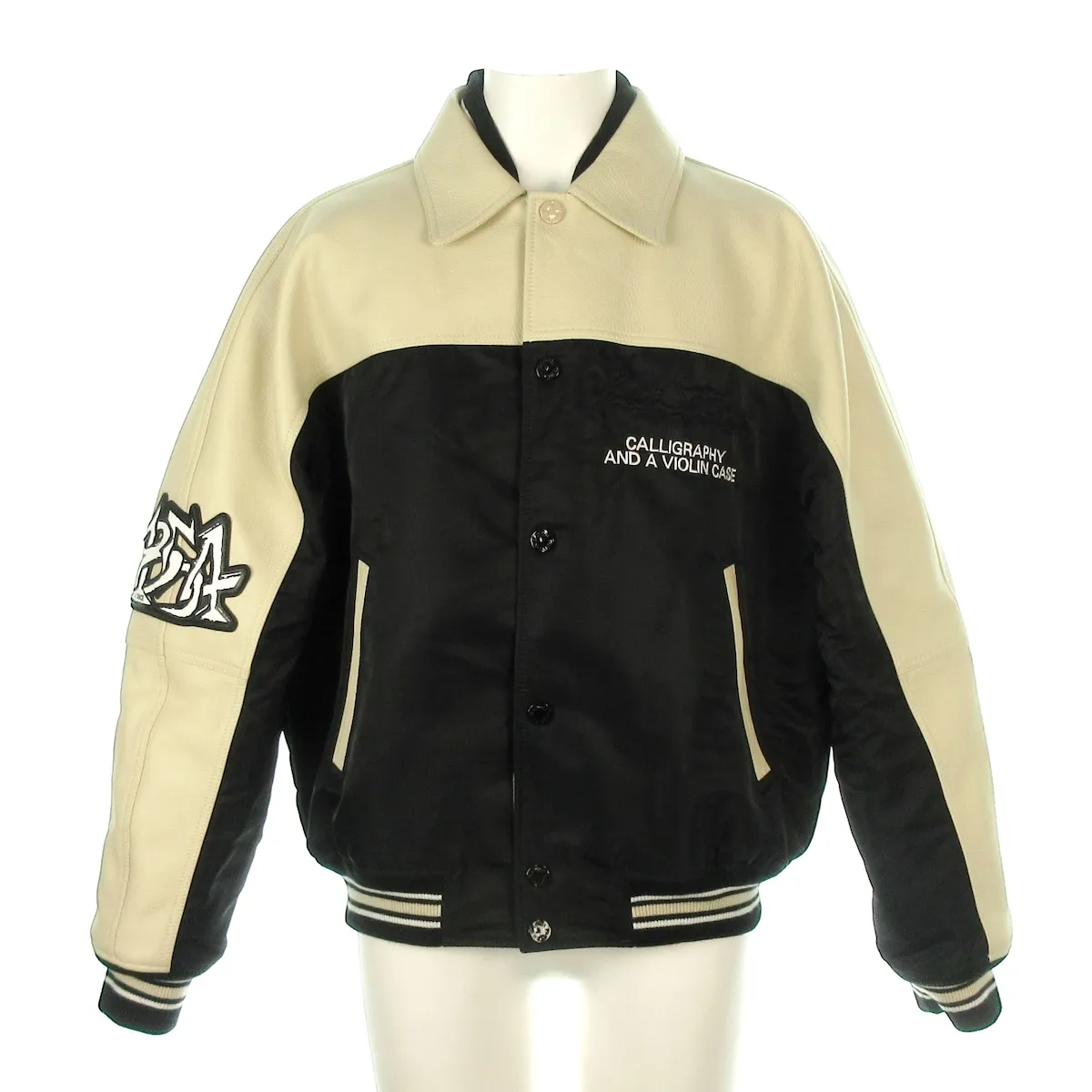 極美品■ルイヴィトン　ガストンV　ブルゾン　スタジャン　Vロゴ　ブラック　M 極美品□ルイヴィトンガストンVブルゾンスタジャンVロゴブラックM