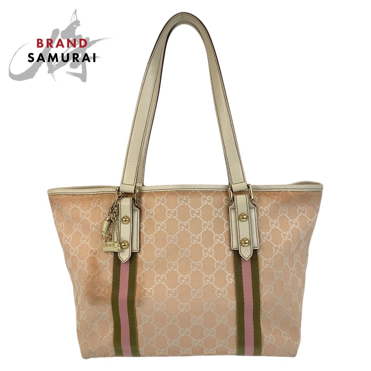 GUCCI グッチ シェリーライン ピンク アイボリー ゴールド金具
