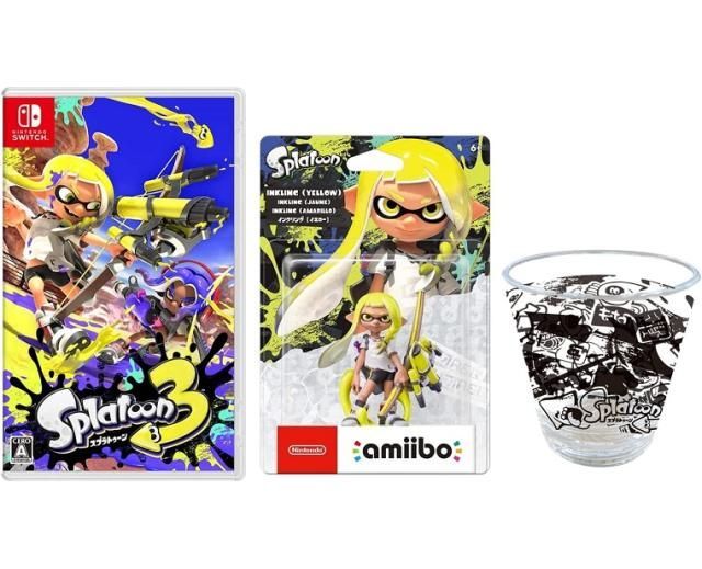 アクリルタンブラー 同梱 オリジナル輸送箱 スプラトゥーン3 Switch ＋amiibo インクリング イエロー スイッチ Splatoon3