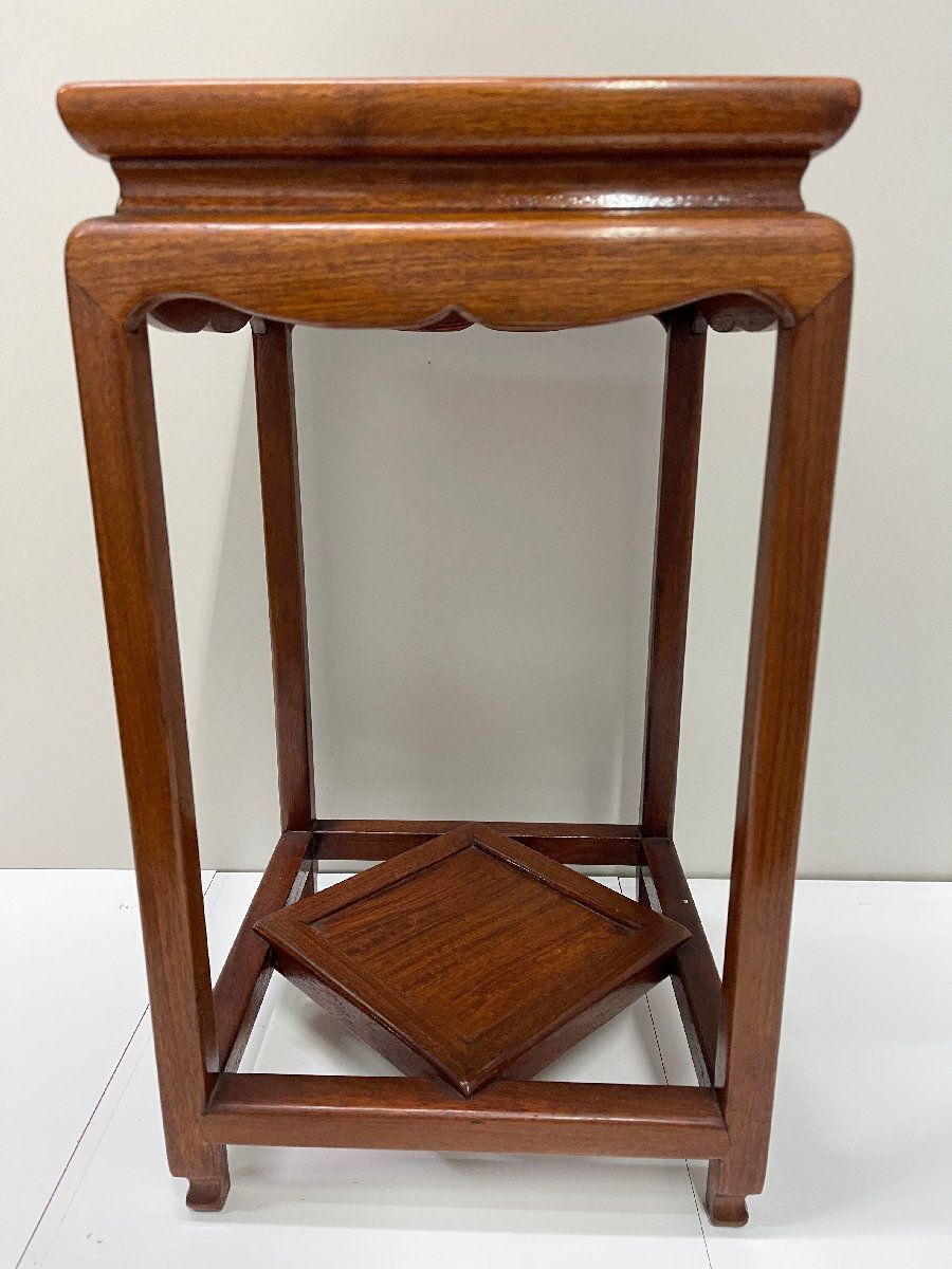 ストア ○唐木 中国美術 花梨 花台 香炉台 高さ43cm 小さめ サイド