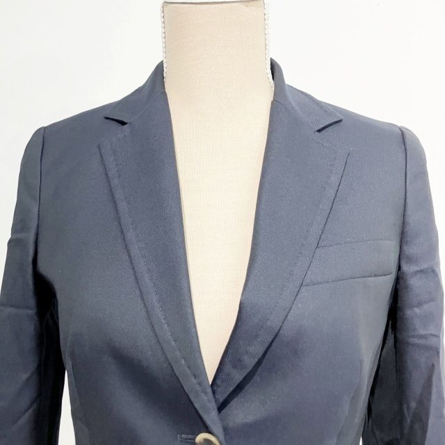 S Max Mara リネン　シルク　ジャケット　ネイビー　36 S Max Mara リネン シルク ジャケット ネイビー 36