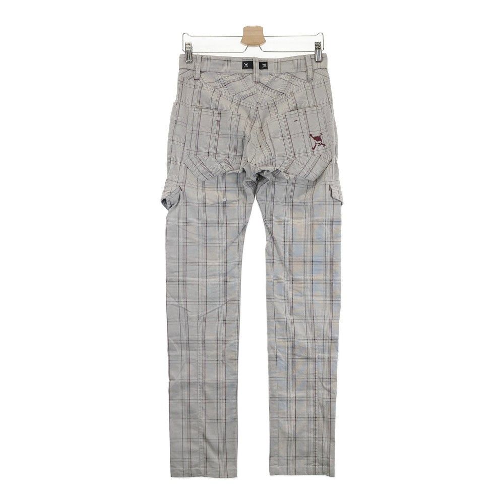 【未使用】 OAKLEY オークリー スカル チェック パンツ 33 ボルドー ワイン系 矢野東 OAKLEY オークリー スカルコレクション 春夏 スカル刺繍☆ 格子柄