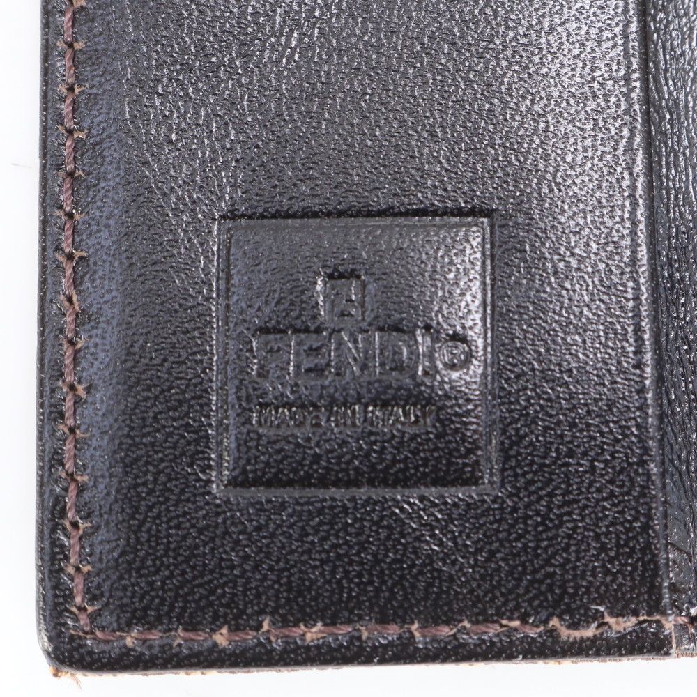 【美品】 フェンディ キーケース ズッカ キャンバス　レザー 6連 箱付 美品 フェンディ 6連キーケース ズッカ キャンバス レザー