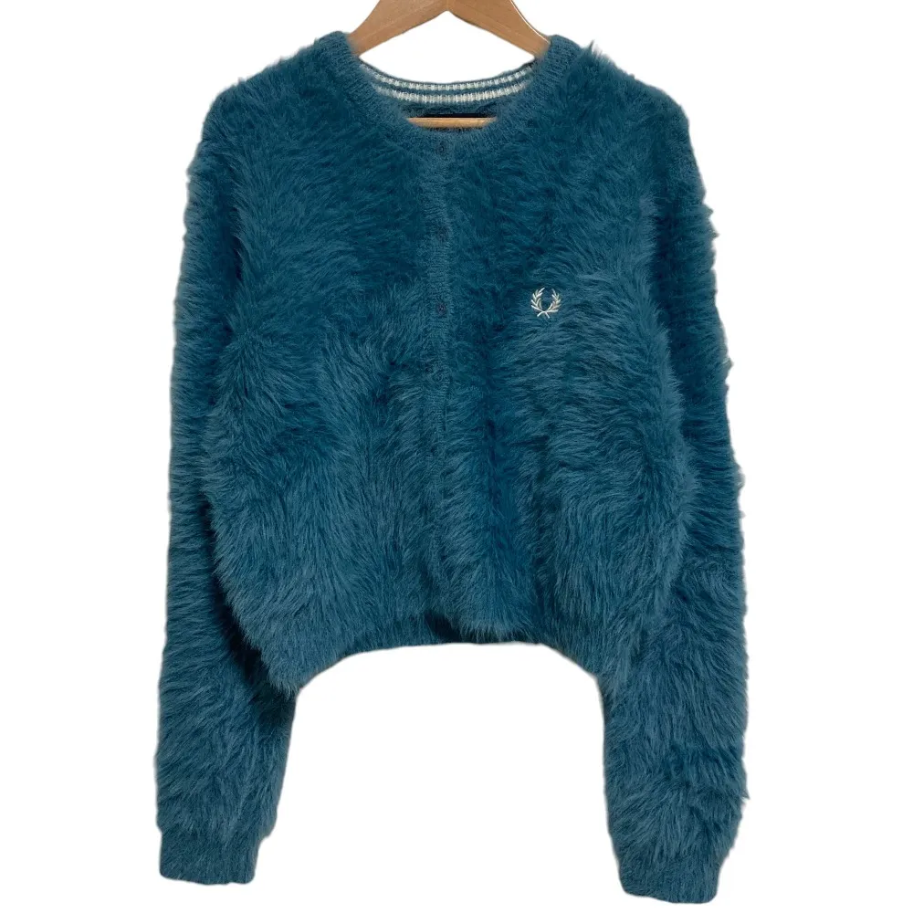 美品】FRED PERRY シャギーカーディガン グリーン Mサイズ 2025年最新