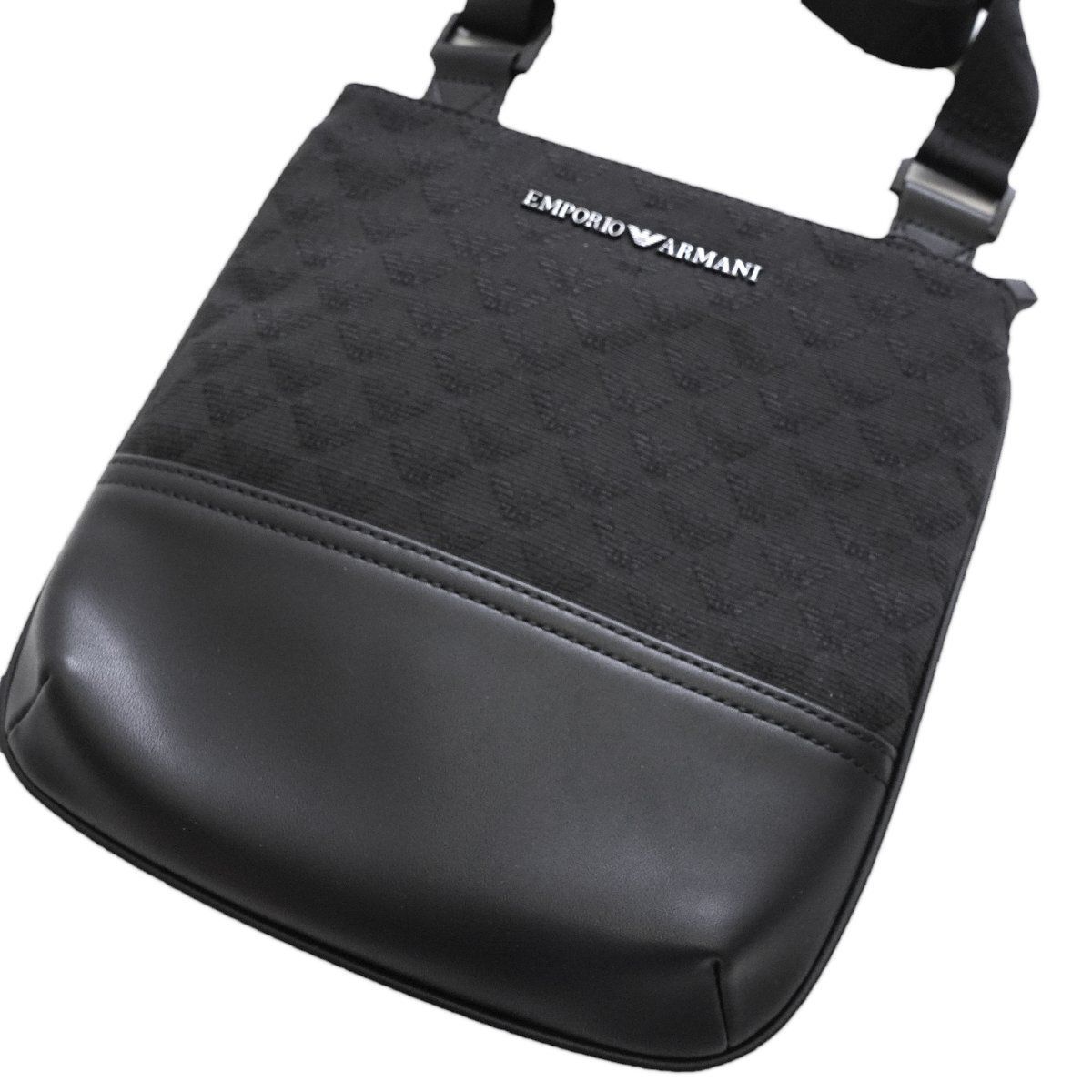 Emporio Armani メッセンジャーバッグ イーグル ロゴ ブラック EMPORIO ARMANI エンポリオアルマーニ ショルダーバッグ