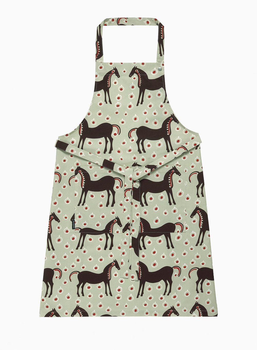 marimekko マリメッコ ムスタタンマ 馬 エプロン グリーン 北欧
